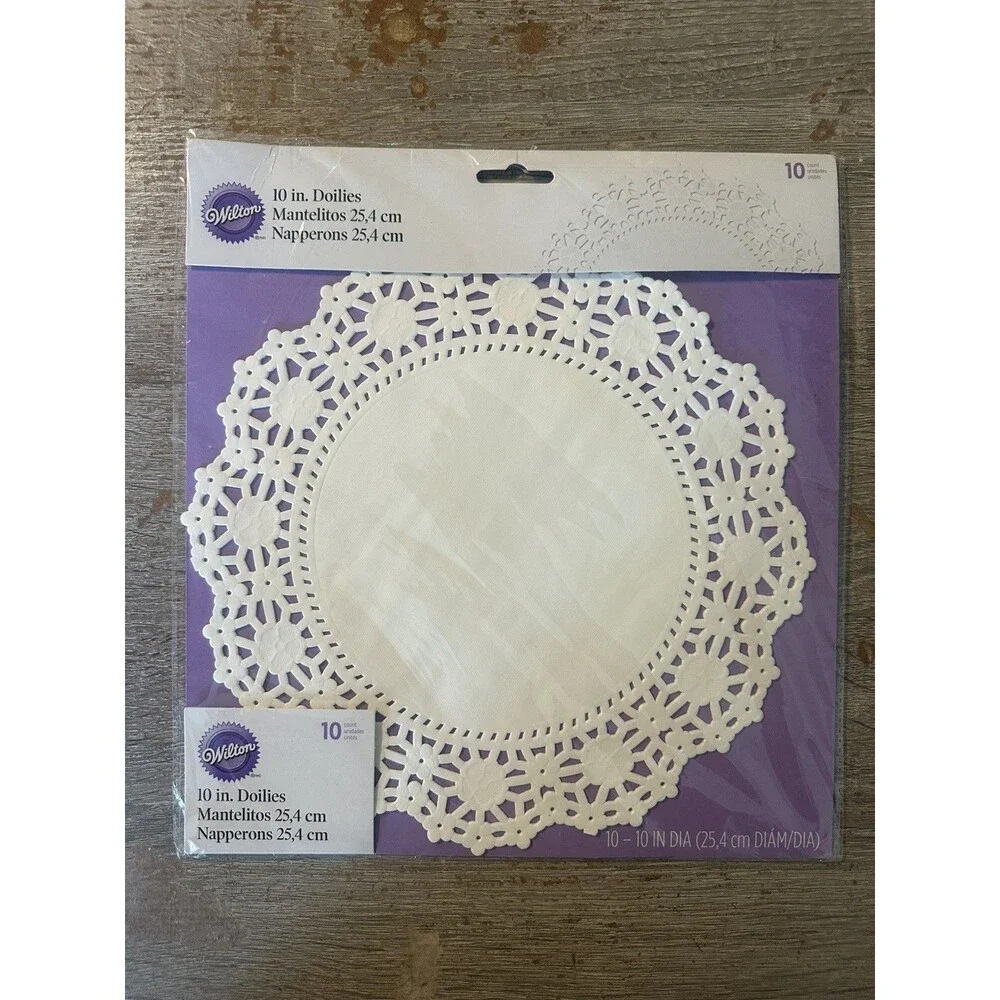 Wilton Greaseproof Doilies 8” & 10” & 12” Round White 3 bags  32 pcs New!